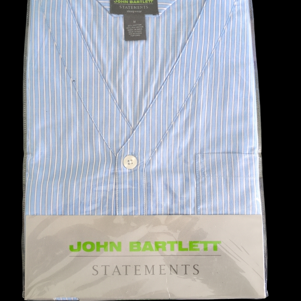 John Bartlett Striped Mens Pajama Set - Short Sleeve Top & Shorts - NEW
